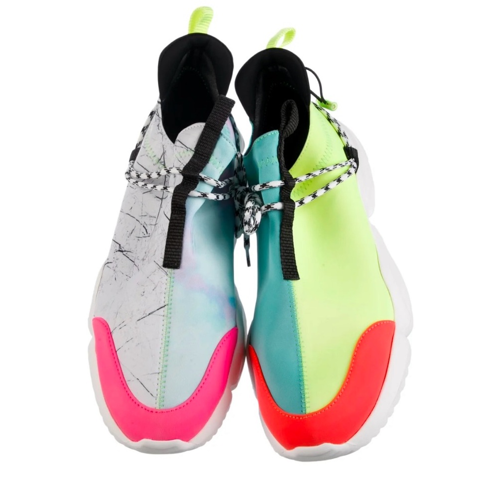 John Geiger colorful sneakers with extra laces